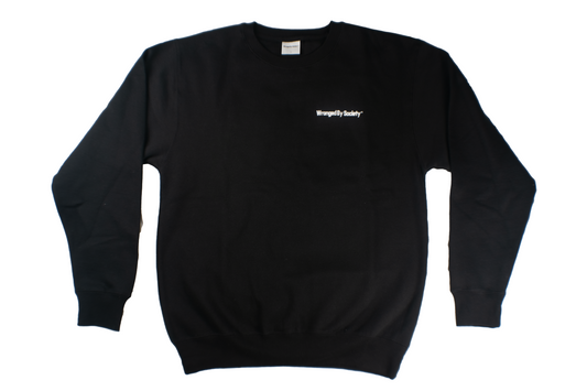 Repeat Print Crew Neck Sweatshirt (Black)